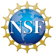National Science Foundation logo, round medalian with blue and gold colors