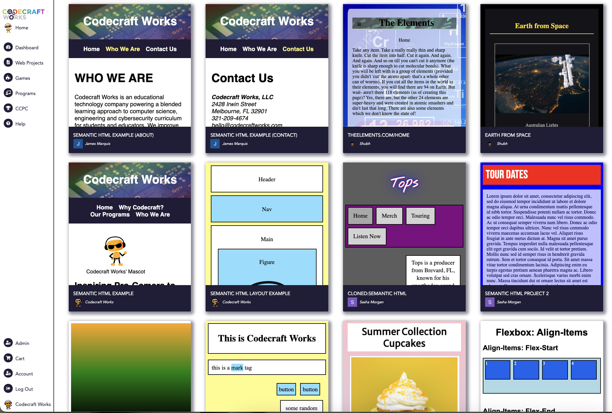 Student Web Projects