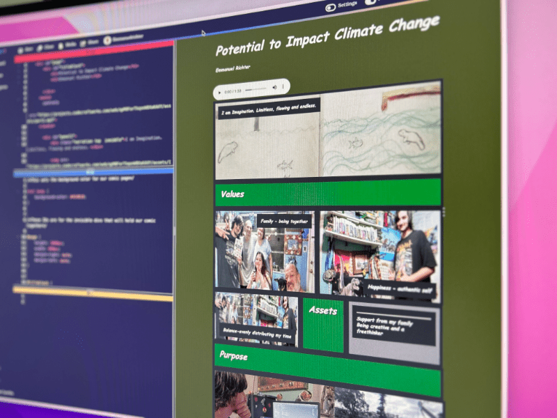 Image of example MSI Storyboard on a coputer screen MSI Storyboard